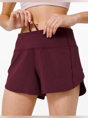Lululemon Speed Up Shorts Long Cassis Maroon color Size 4